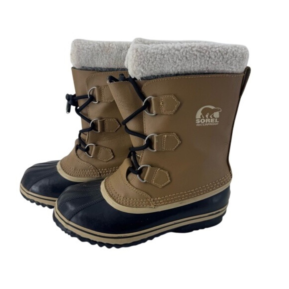 Sorel Yoot Pac Tan Black Waterproof Winter Snow Boots Womens 5